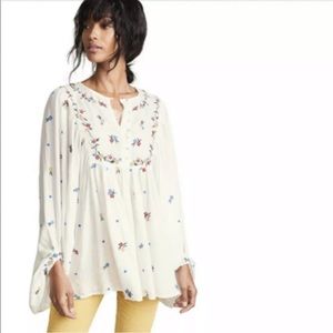 Free People Kiss From A Rose Embroidered Tunic Top NWT!
